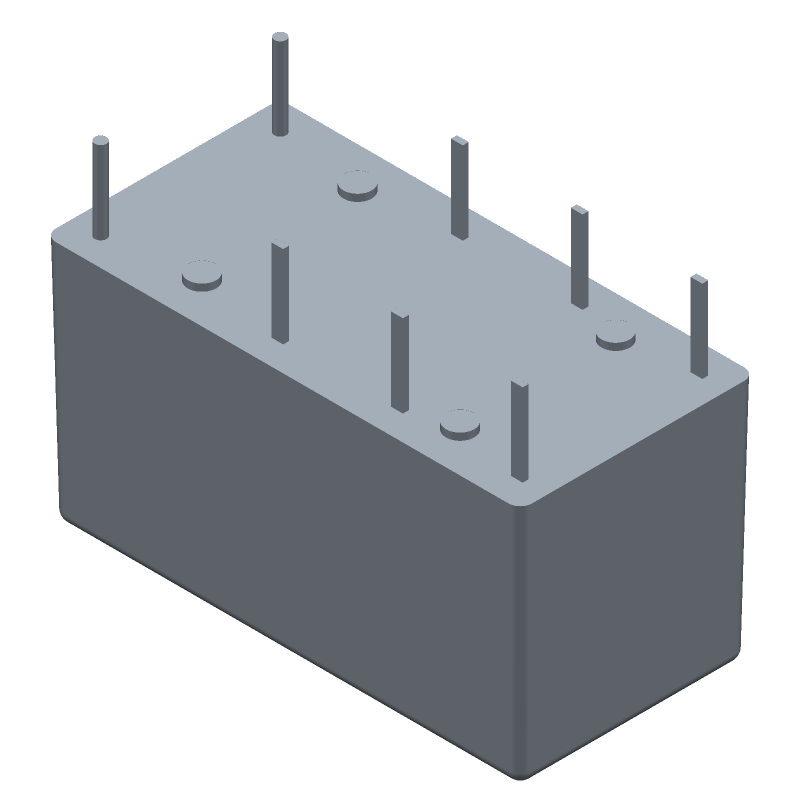 RF RELAY, DPDT, MOMENTARY, 0.046A (COIL), 12VDC (COIL), 550mW (COIL), 2A (CONTACT), 220VDC (CONTACT), 900MHz, THROUGH HOLE-STRAIGHT MOUNT, ROHS COMPLIANT