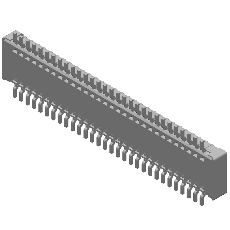 60 Pos 2 Row 0.5mm Pitch Gold Header, Female, SMT