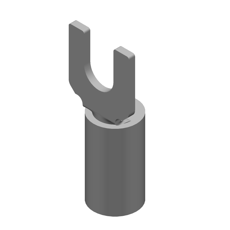 Insulated Spade Terminal, 14-16AWG, Copper/Tin, Blue, 600V