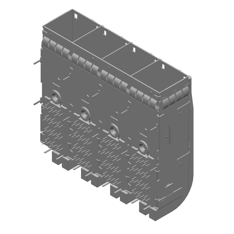 144 Pos Mini-SAS RCP RA Thru-Hole Press-Fit Connector