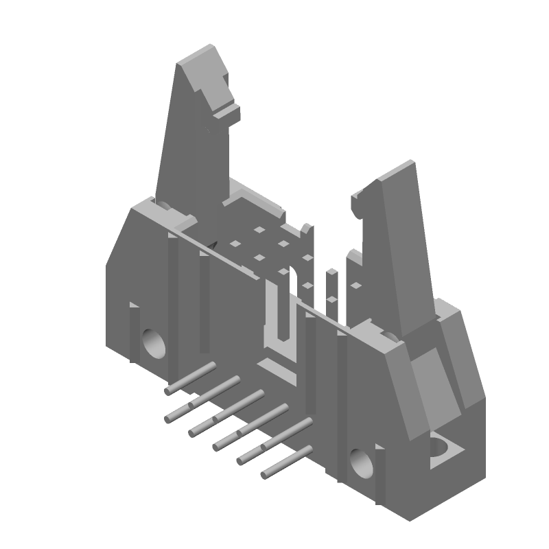 10 Pos 2.54mm RA Solder Header, Shrouded, 1A, 250V