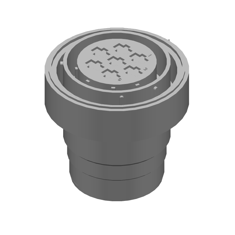 Female Circular Connector, 7 Pos, Shielded, UL94 V-0, -55°C to 125°C