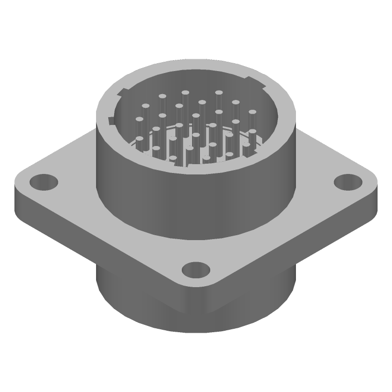 28 Pos Circular Connector, Male Pin, Gold Plated, 250V, IP65