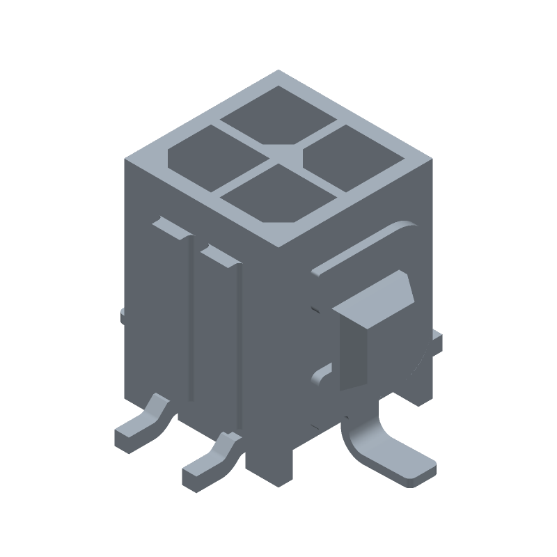 4 Pos Wire-to-Board Rectangular Connector, 5A, Gold, SMT, Male