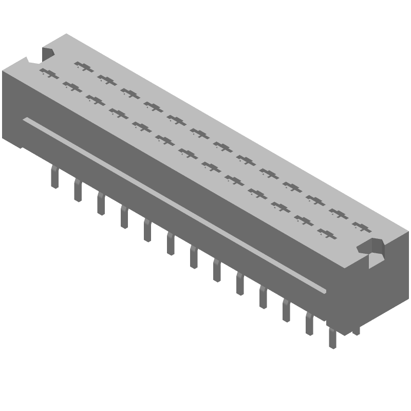 26 Pos RA Header, 2.54mm Pitch, Solder Thru-Hole, Shrouded