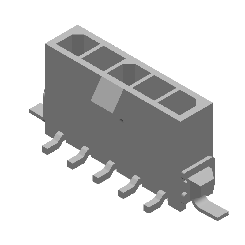 5 Pos 1 Row 5A Gold Pin Header, Wire-to-Board, SMT