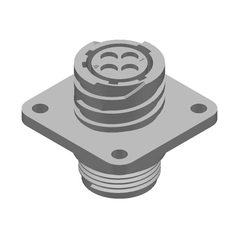 4 Pos Circular Receptacle, Crimp, Panel Mount, 600V, IP65