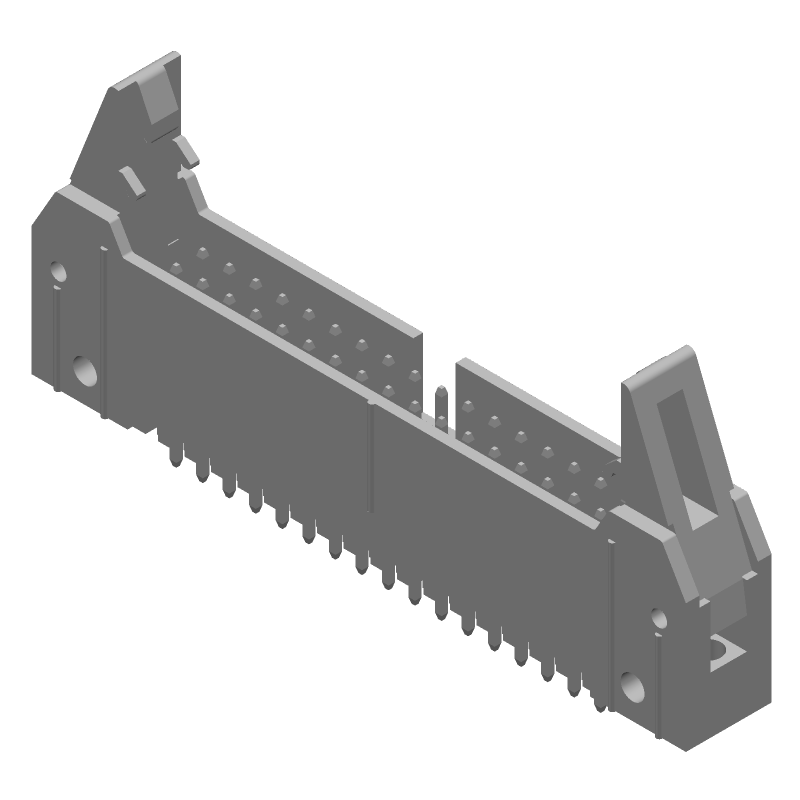 Board Connector, 34 Contact(s), 2 Row(s), Male, Straight, 0.1 inch Pitch, Solder Terminal, Eject Lever, Black Insulator, Receptacle,