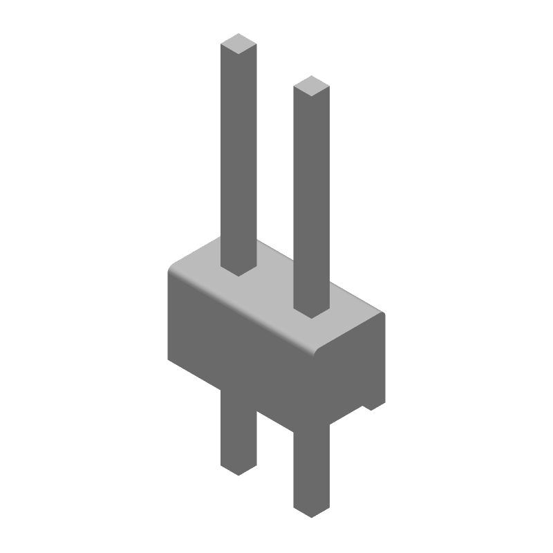 2 Pos 2.54mm Unshrouded Header, Male Pin, 3A, Thru-Hole, Green