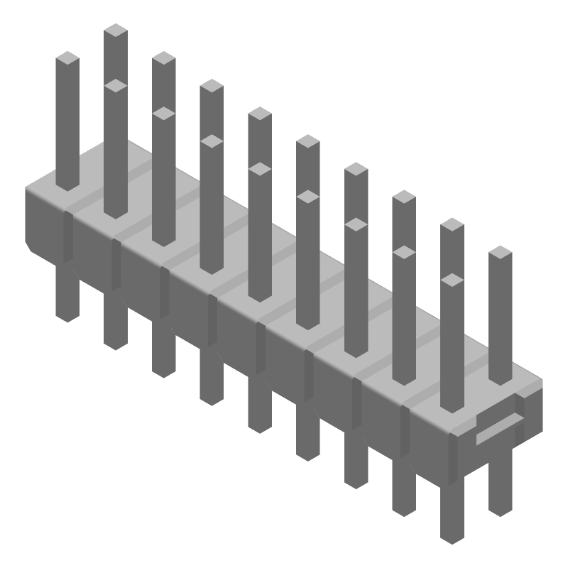 18 Pos 2.54mm Straight Header, Male Pin, 3A, Gold/Tin