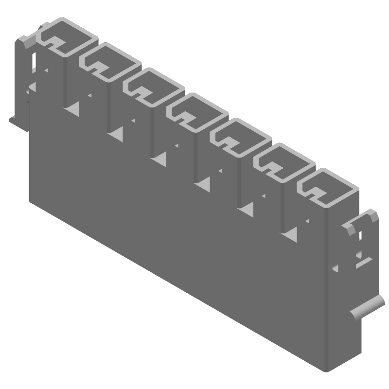 7 Pos Crimp Wire Housing, 35A, 600V, Male, Straight, Black