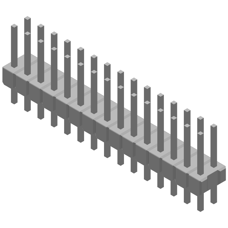 30 Pos 2.54mm Unshrouded Header, Straight, Gold, 5A, Thru-Hole