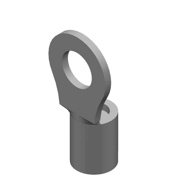 Ring Terminal, 10-12AWG Copper, Nickel Plated, 19.43mm L