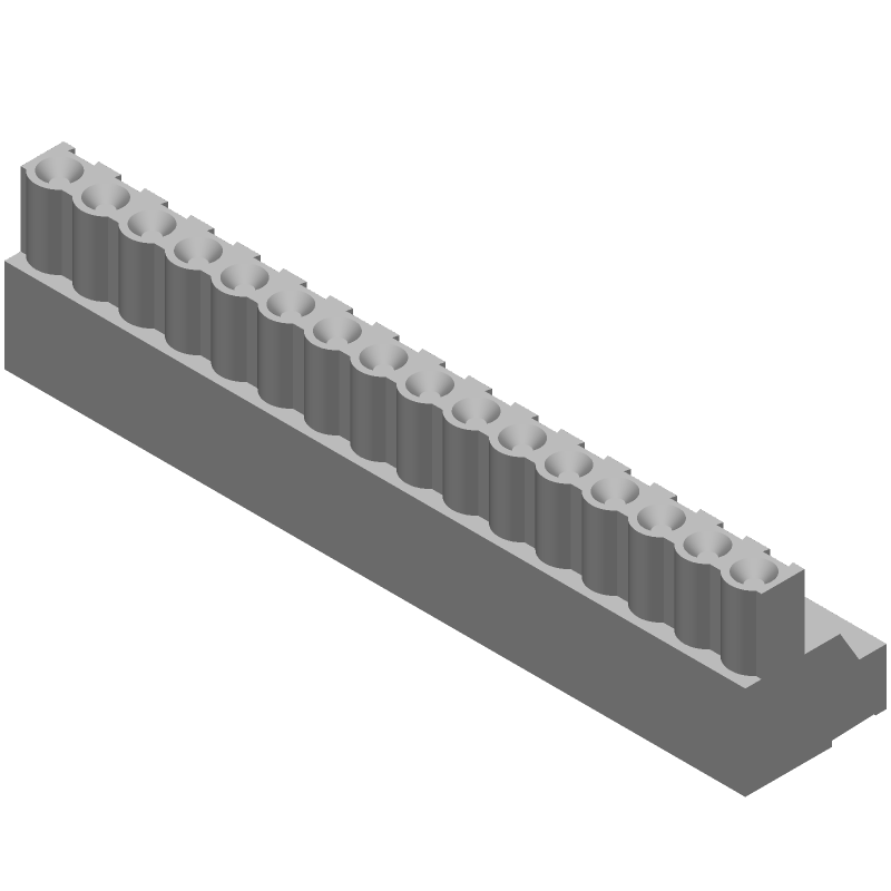 16 Pos Terminal Block, 5.08mm Pitch, 15A, 300V, RA Solder TH