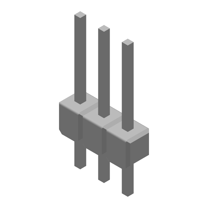 3 POS 2.54mm Straight Thru-Hole Unshrouded Header