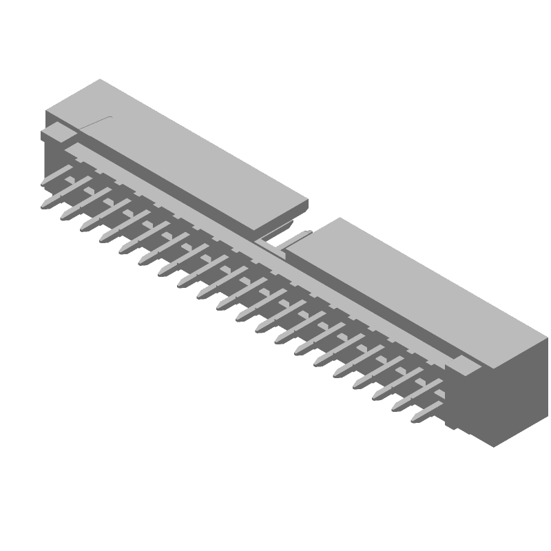 40 Pos 2 Row 2.54mm Pitch Male Header, Vertical, Solder, 2.5A