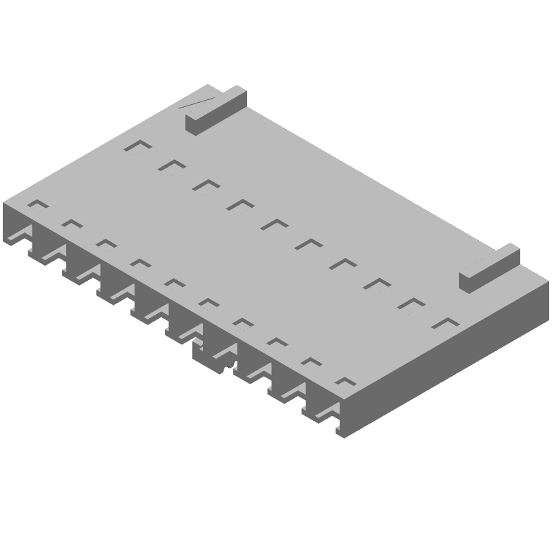 10 Pos 1 Row Female Receptacle Connector, 2.54mm Pitch, 3A, 250V