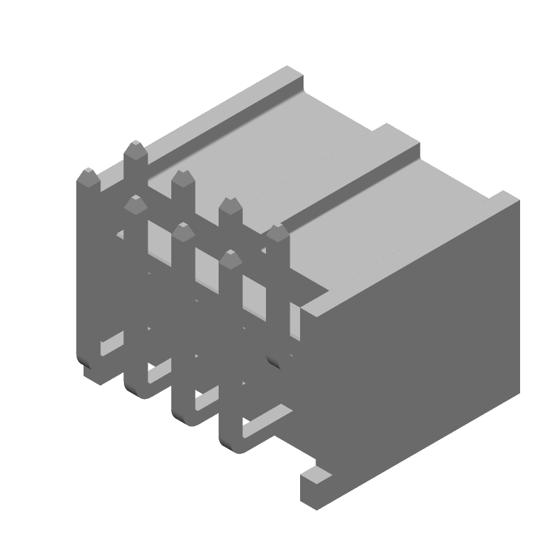8 Pos 2 Row RA Header, 2.54mm Pitch, Solder, 3A, 350V