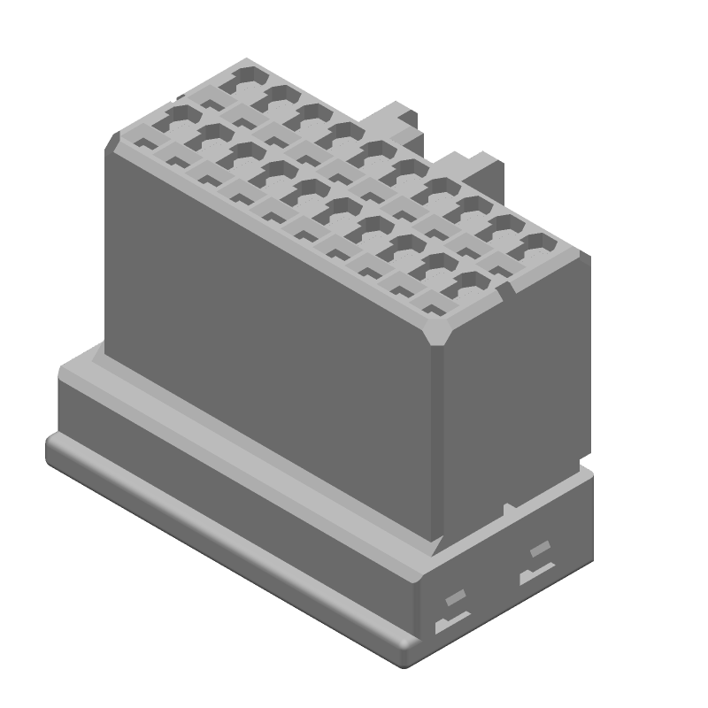 20 Pos 2.5mm Crimp Wire Housing, Signal, PBT, Straight, Cable Mount