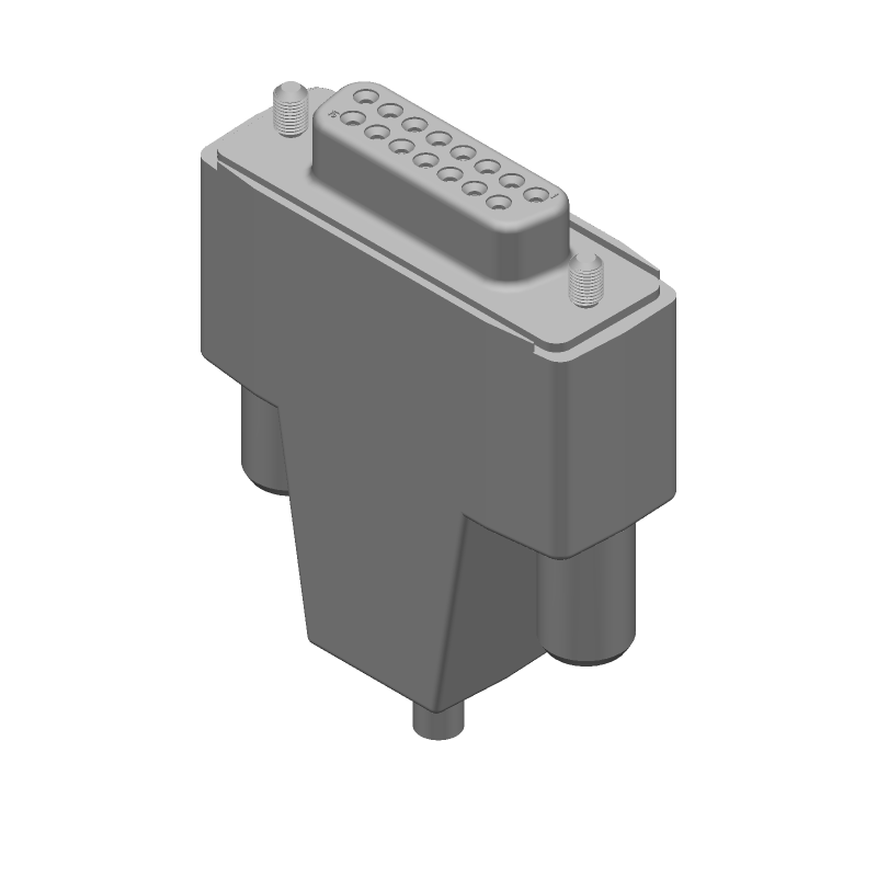 15P HDE D-Sub Connector, Female, Shielded, Straight, IDC