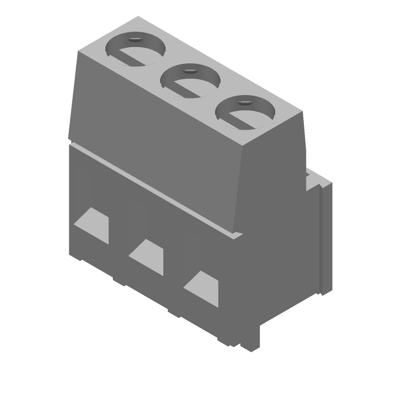 3 Pos 5mm Terminal Block, 17.5A, 300V, Straight, Thru-Hole