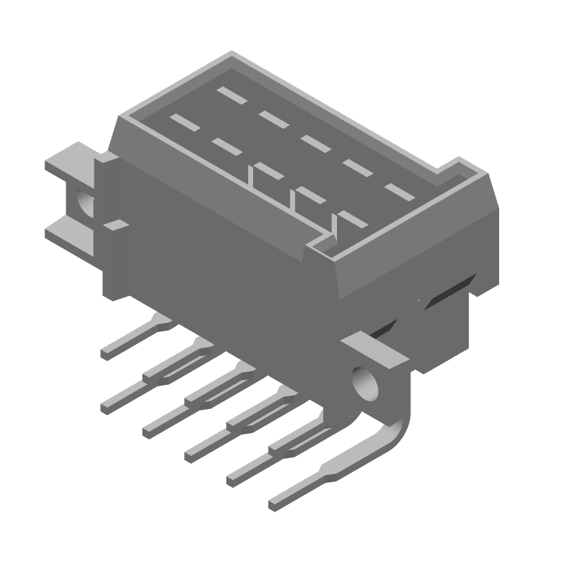 10 Pos 2 Row RA Header, 5mm Pitch, Signal, Through Hole