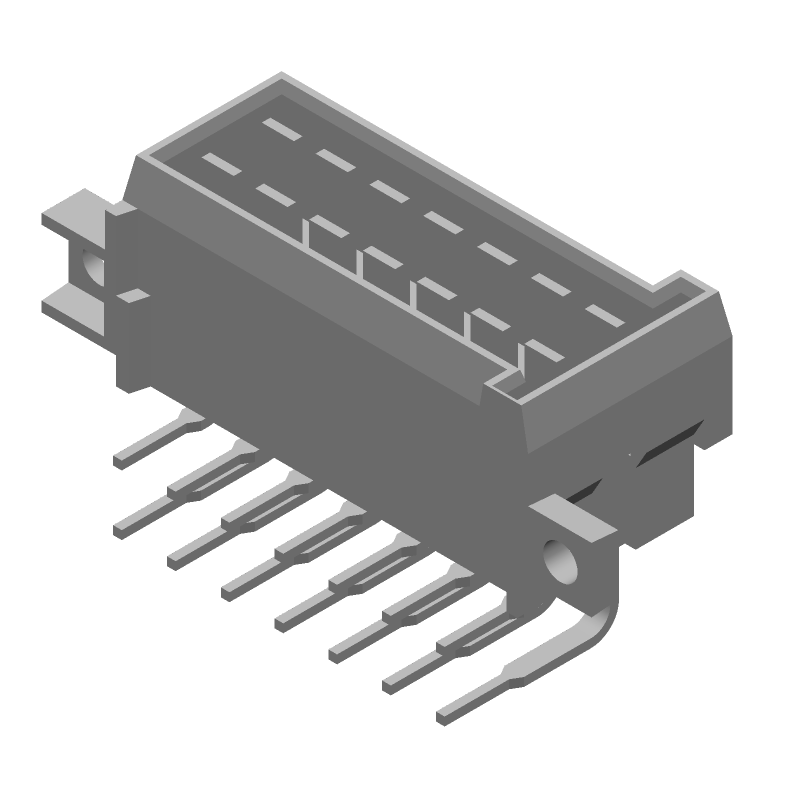 14 Pos 5mm Pitch Shrouded Header, RA Solder Thru-Hole, Male