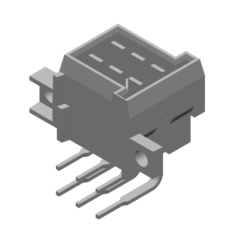 6 Pos RA Header, Solder, Thru-Hole, Signal