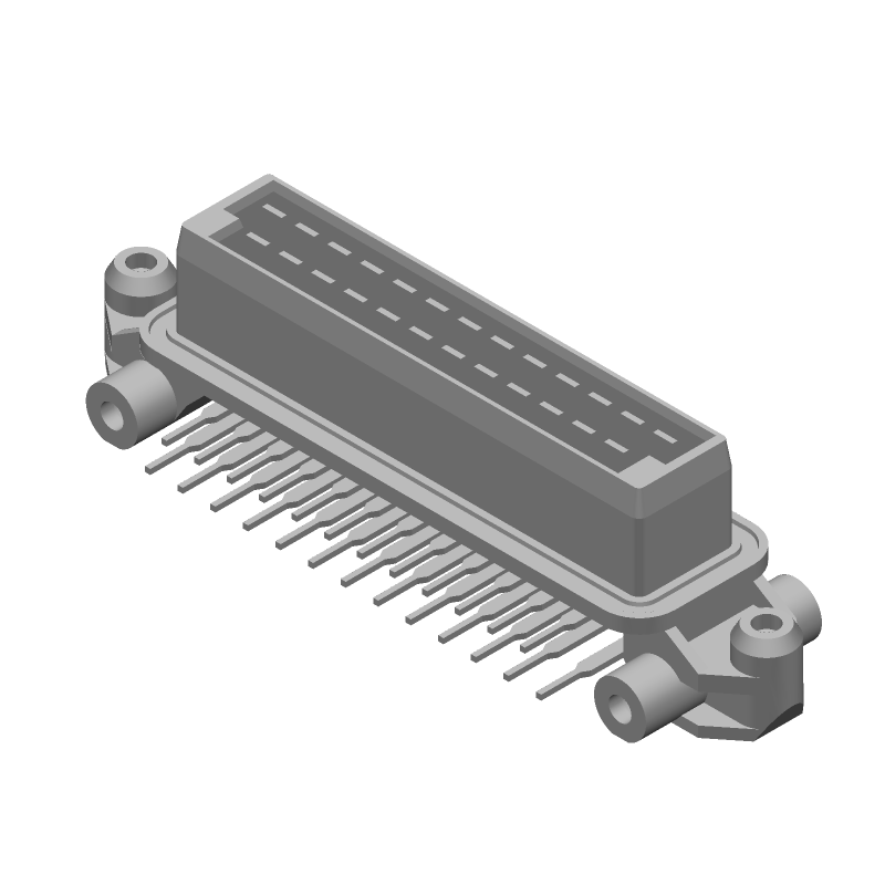 25 Pos Signal Rectangular Connector, Right Angle, Tin Plated