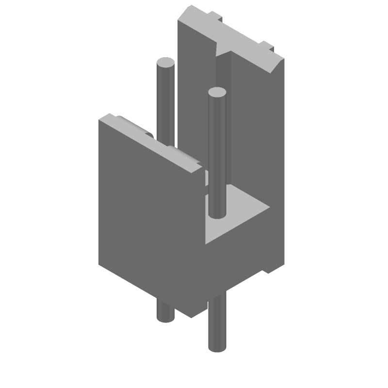 2 Pos 2.54mm Pitch Pin Header, Straight, Tin, Thru-Hole