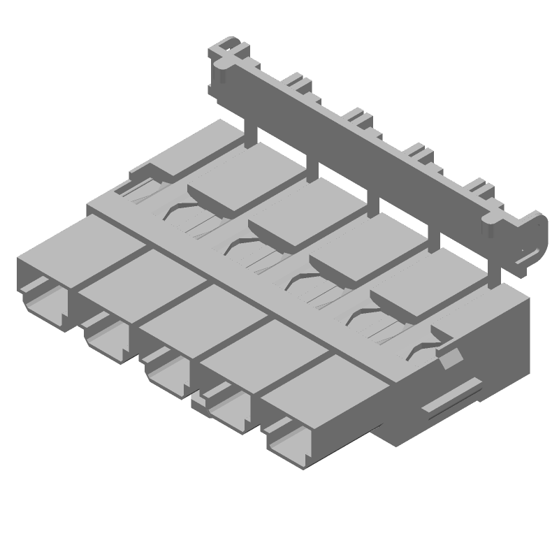 5 Pos Female Receptacle Power Connector, 600V, 50A, Crimp, UL94 V-0