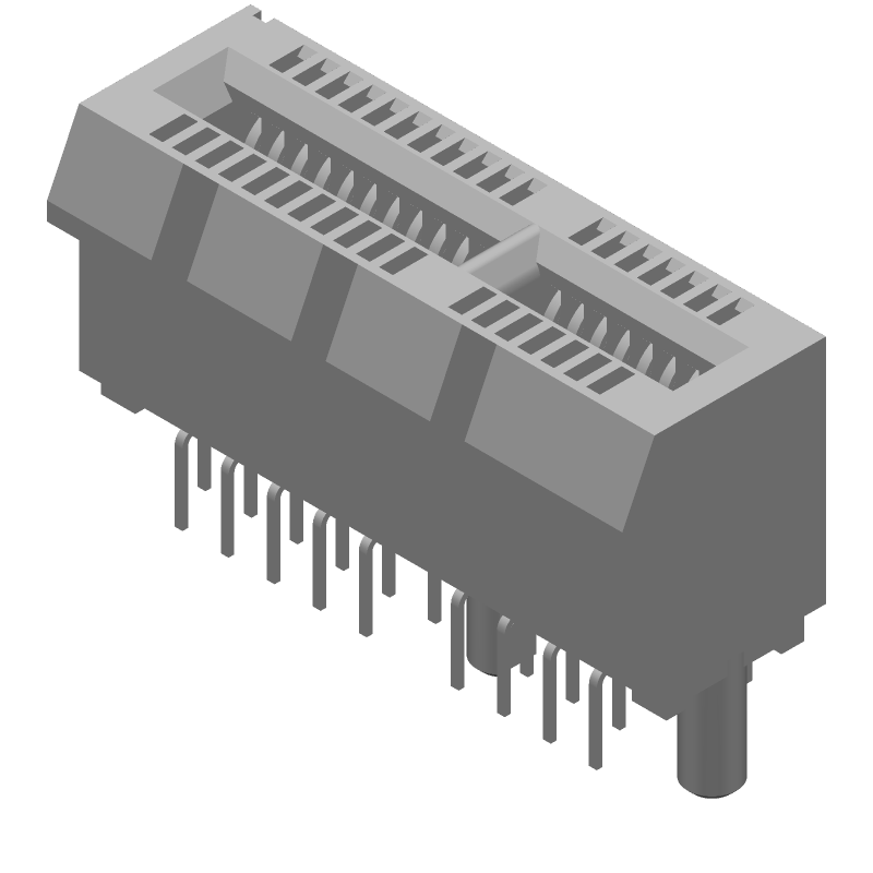 36 Pos 2 Row Female Receptacle, 2mm Pitch, Solder, 8Gbps