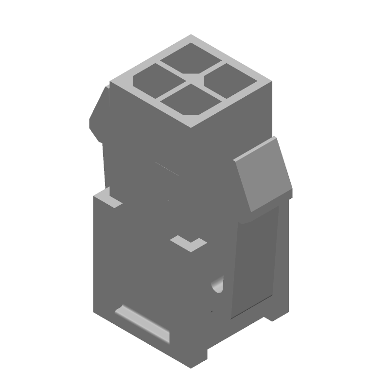 4 Pos Male Rectangular Connector, 2 Row, 5A, 250V, Panel Mount