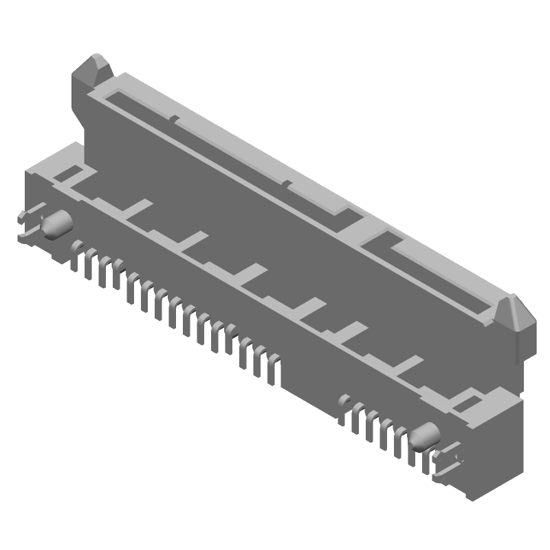 Telecom and Datacom Connector, 22 Contact(s), Female, Right Angle, Surface Mount Terminal, Locking, Receptacle, ROHS COMPLIANT