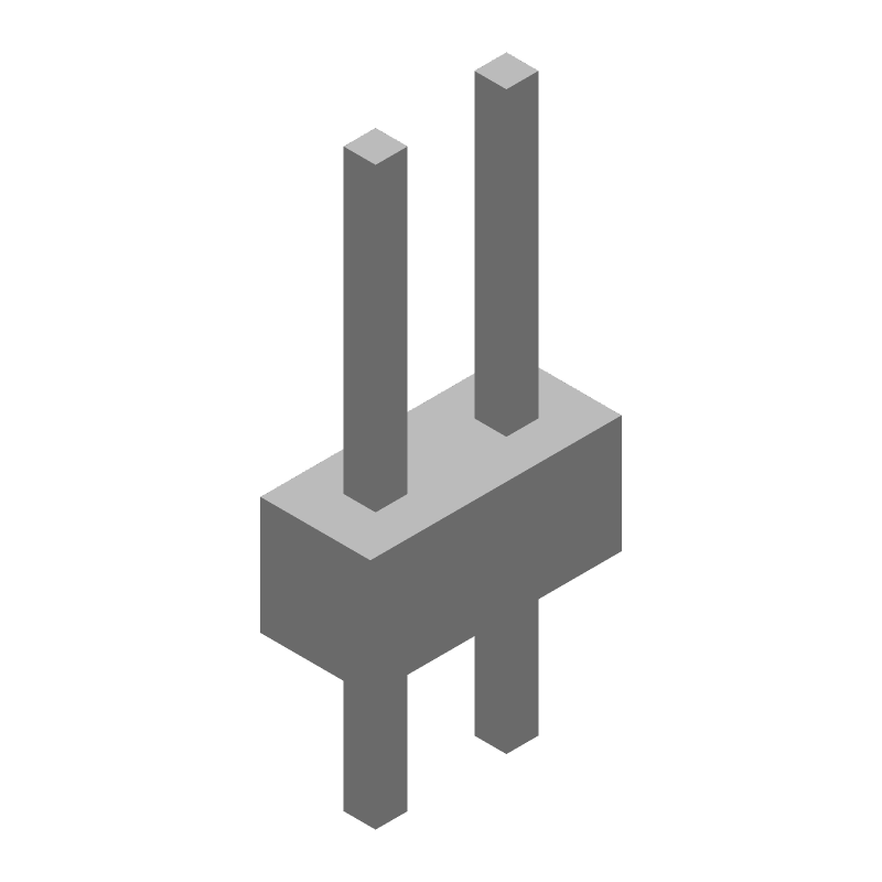 2 Pos 3A Straight Thru-Hole Header, Gold/Tin/Lead Plating