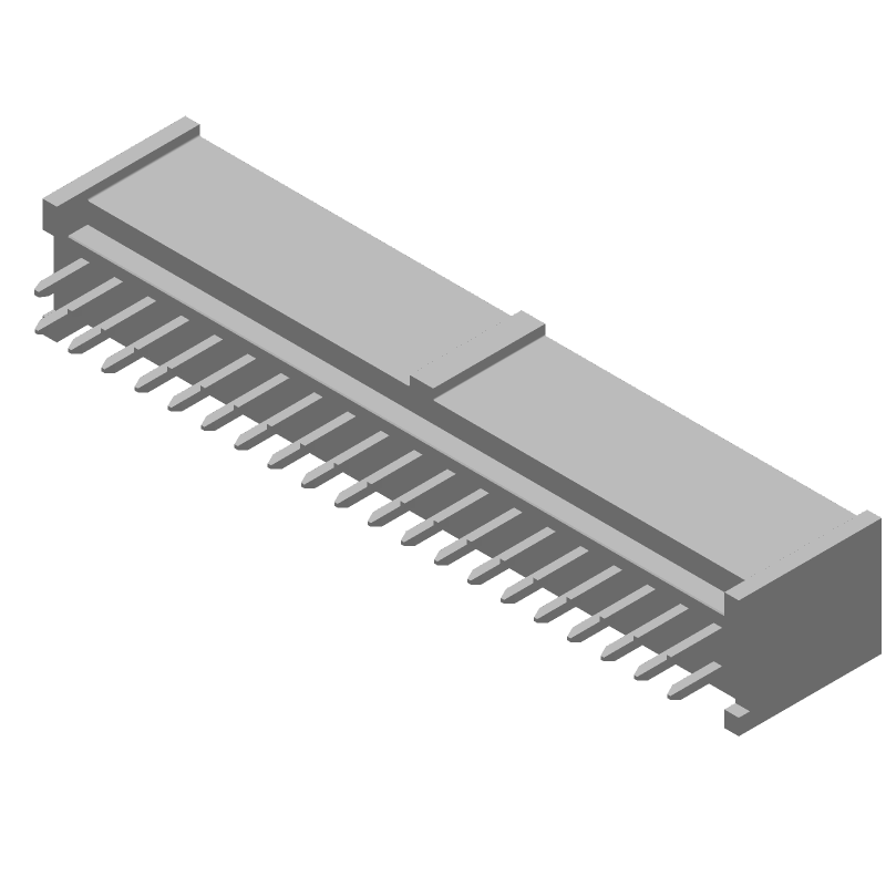 40 Pos 2 Row Male Header, 2.54mm Pitch, Solder, Through Hole