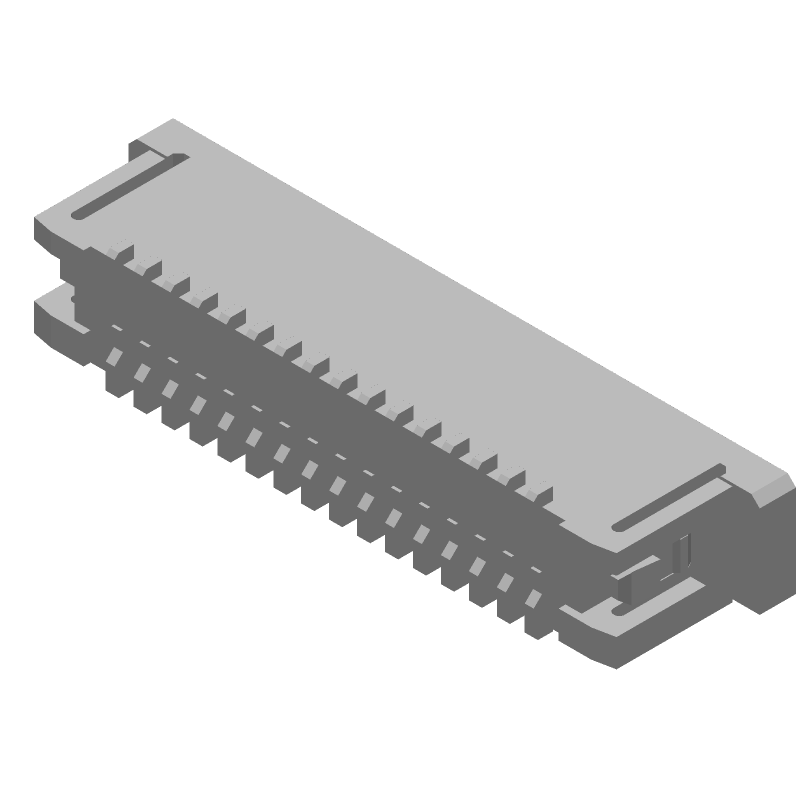 16 Pos 1 Row 1mm Pitch Female Header, SMD, 1A, 125V