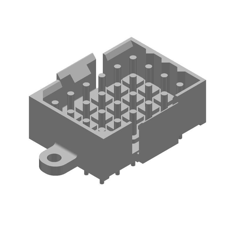 Rectangular Connector, 24 Pos, 7.5A, 600V, Male, Solder, Thru-Hole