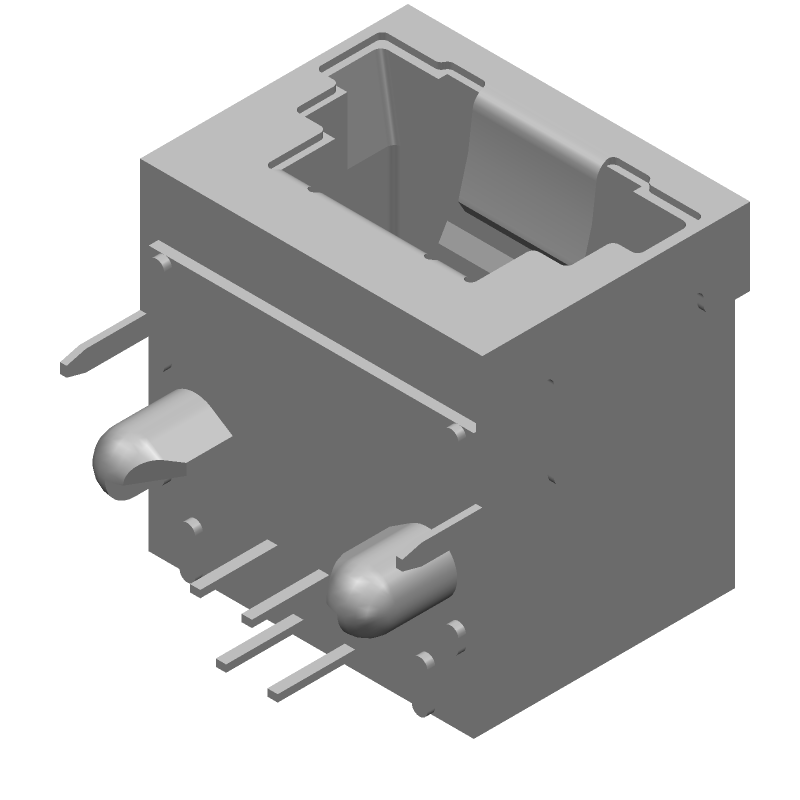 4 Pos Signal Connector, Cable-to-Board, Shielded, Right Angle, Solder