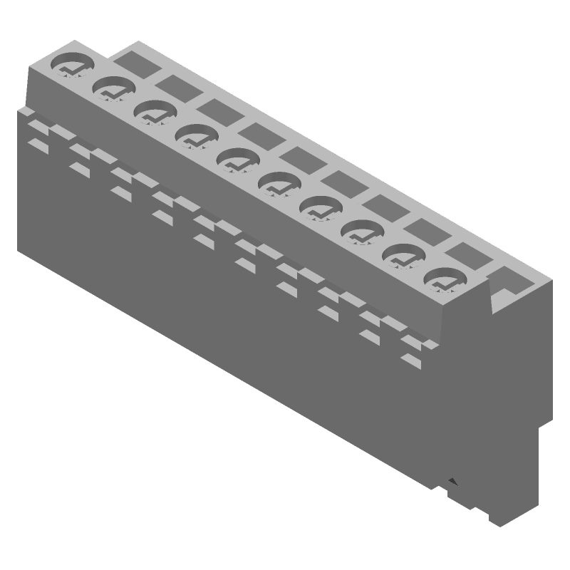10 Pos Terminal Block, 300V, 16A, 5.08mm Pitch, Screw, Wire-to-Board