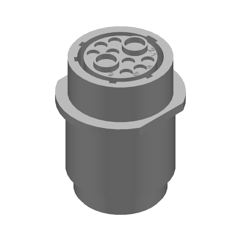 10 Pos Circular Crimp Connector, Size 17, IP65, Black