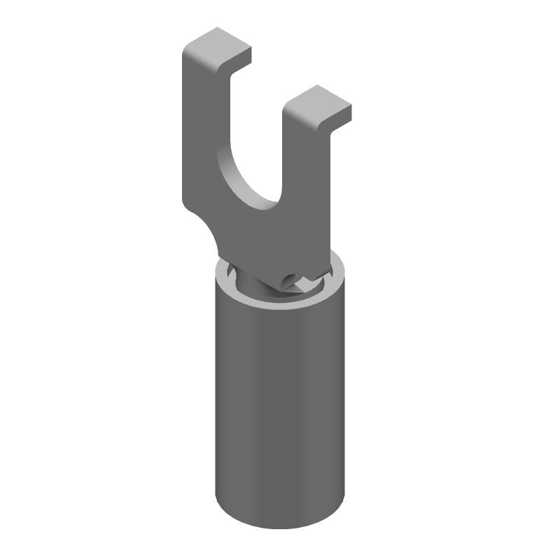 Red Insulated Spade Terminal, 16-22AWG, Copper/Tin, 300V