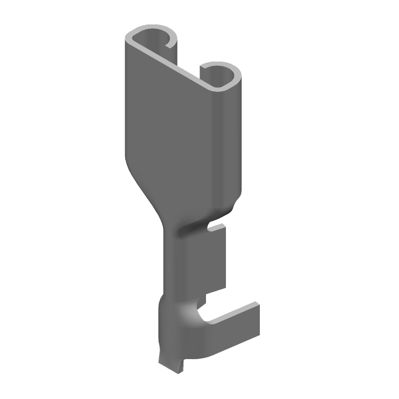 Brass Receptacle Terminal 18-22AWG, 6.35mm Tab, Tin Plated