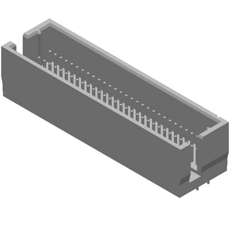60 Pos 1.27mm Shrouded Header, Straight, Thru-Hole, 1A, 30V
