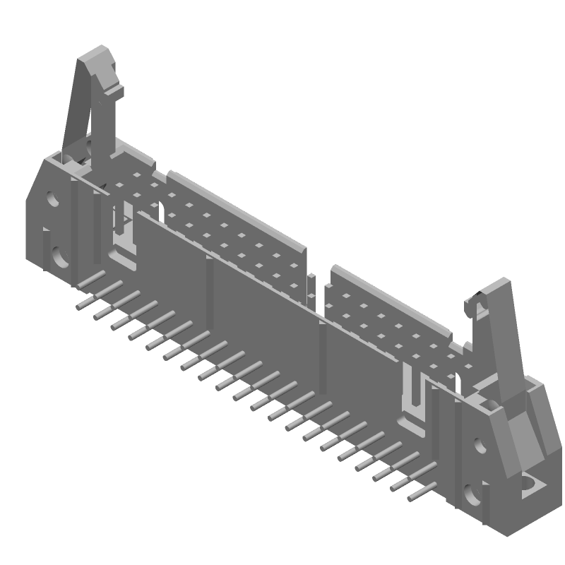 40 Pos 2.54mm RA Thru-Hole Header, Signal, 1A, Gold/Tin