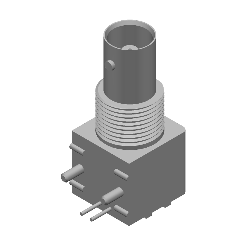 75 Ohm Right Angle Coaxial Connector, Zinc/Nickel, Gold Plated