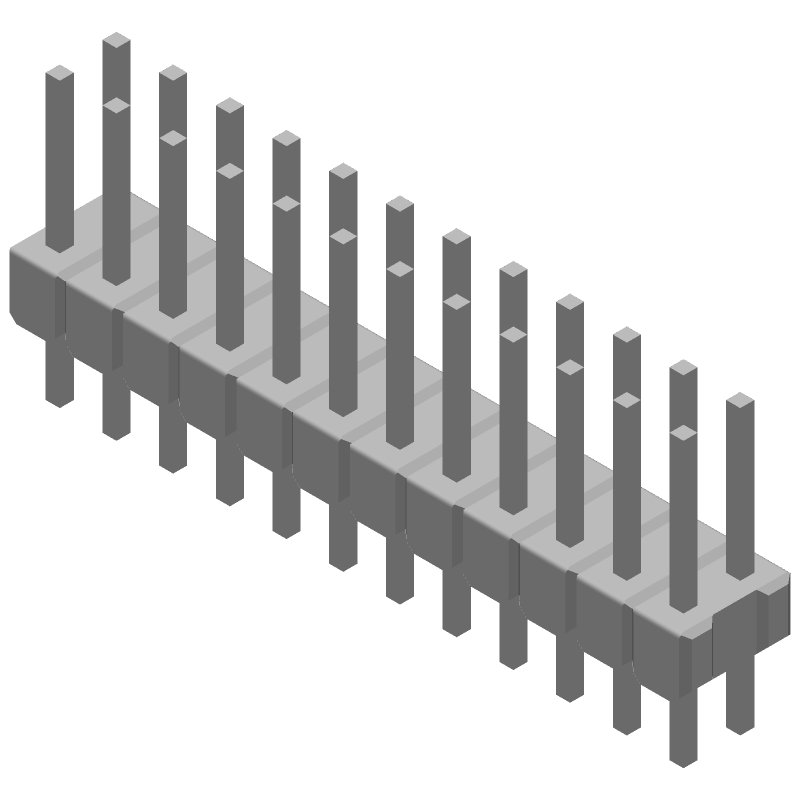 24 Pos 2.54mm Unshrouded Header HDR, Male Pin, Gold/Tin Plating, 3A