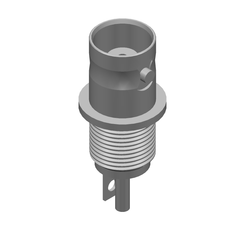 BNC Female 50 Ohm RF Connector, Straight, Panel Mount, Gold/Nickel