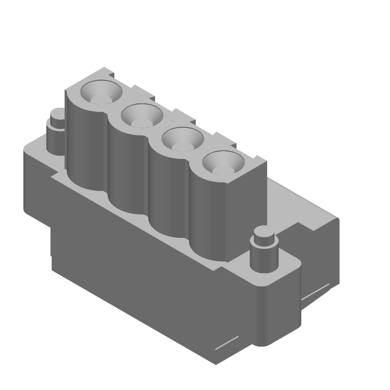4 Pos 5mm RA Terminal Block, 15A, 300V, Screw, Panel Mount, Green