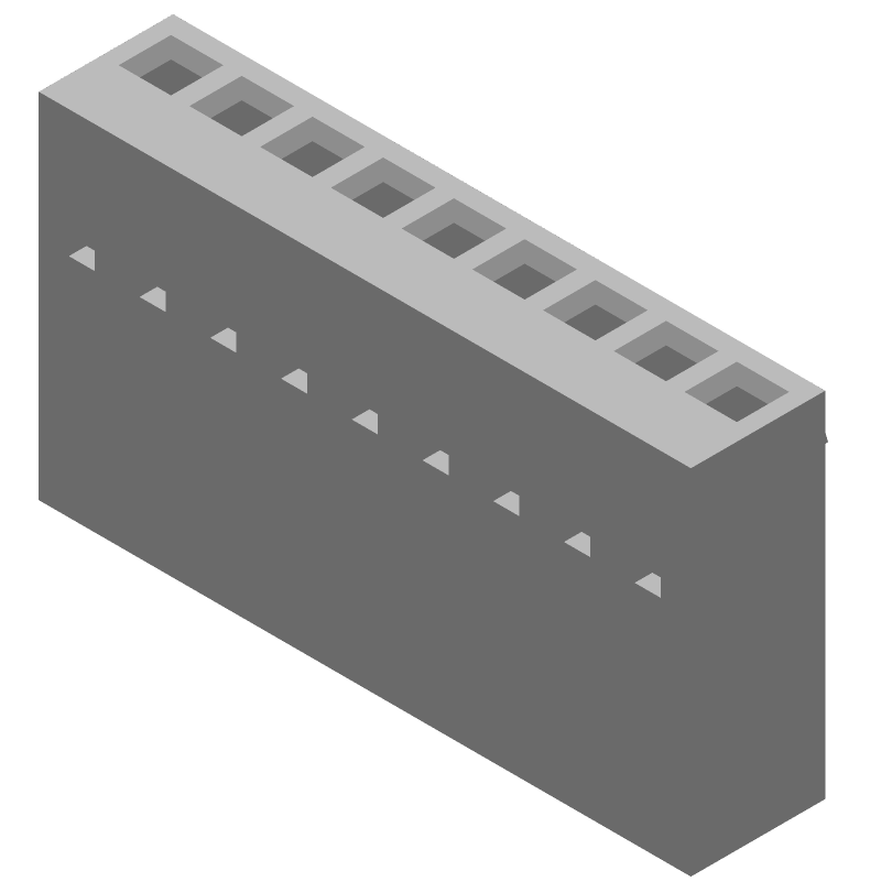 9 Pos 1 Row Female Header, 2.54mm Pitch, Crimp, White